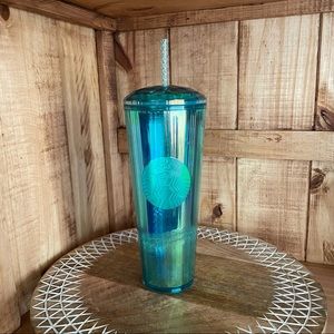 NWT Starbucks Dome Tumbler in Teal Turquoise Iridescent 24 ounce Venti
